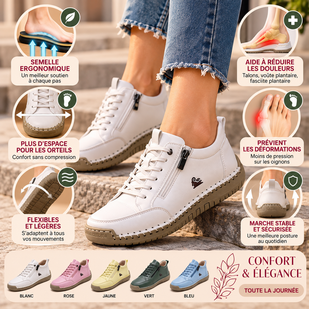 Isaline™ | Baskets montantes, souples et confortables pour femme