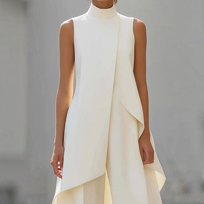 Combinaison élégante avec corsage col roulé drapé
