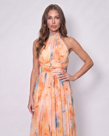 GISELLE | VESTIDO LARGO CON ESTAMPADO FLORAL