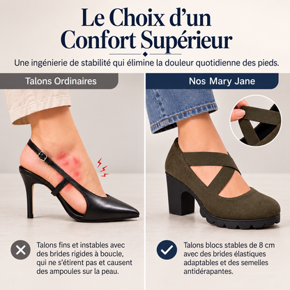 Lou™ | Chaussures pour femme à plateforme, bout rond, bride croisée et talon épais