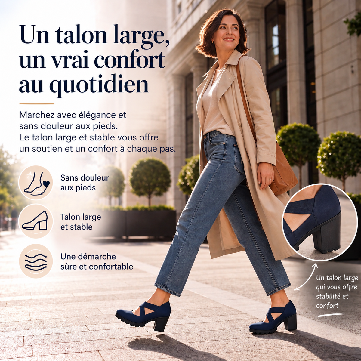 Lou™ | Chaussures pour femme à plateforme, bout rond, bride croisée et talon épais