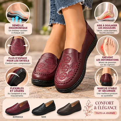 Océane™ | Mocassins fleuris souples et confortables pour femme
