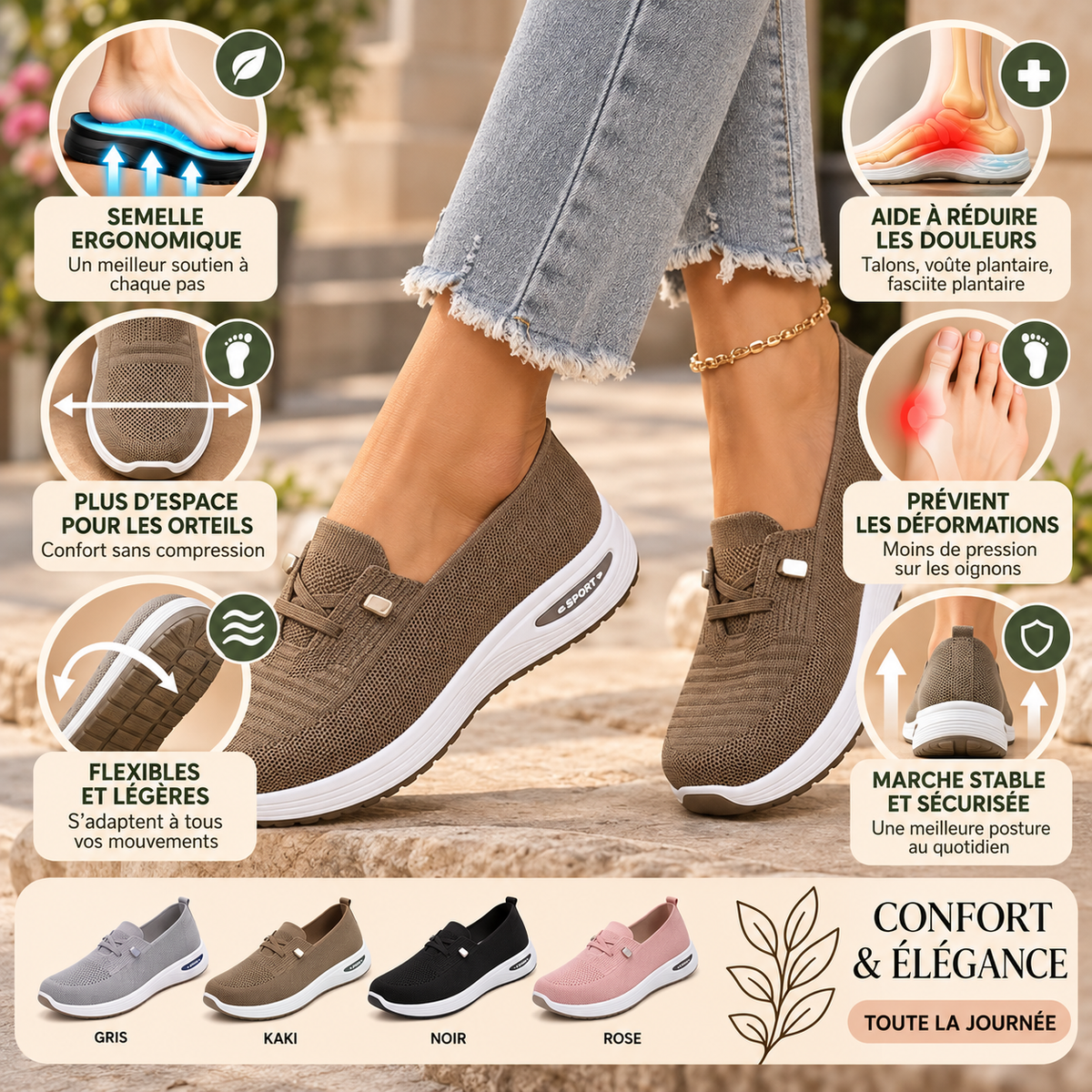 Célestine™ | Baskets respirantes, légères et confortables pour femme