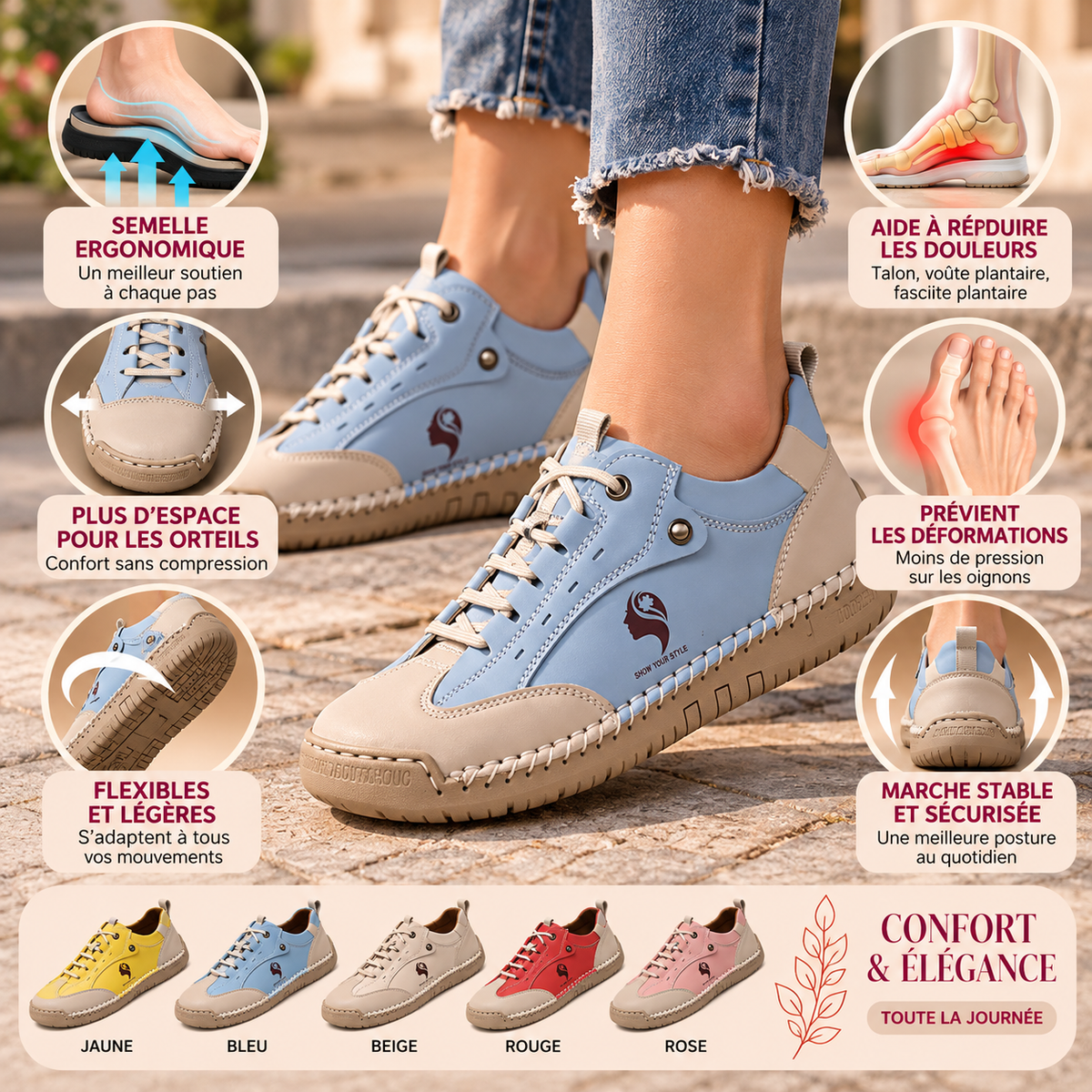 Aveline™ | Baskets légères, souples et confortables pour femme