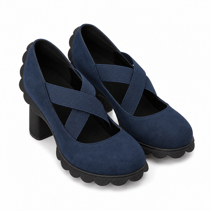 Lou™ | Chaussures pour femme à plateforme, bout rond, bride croisée et talon épais