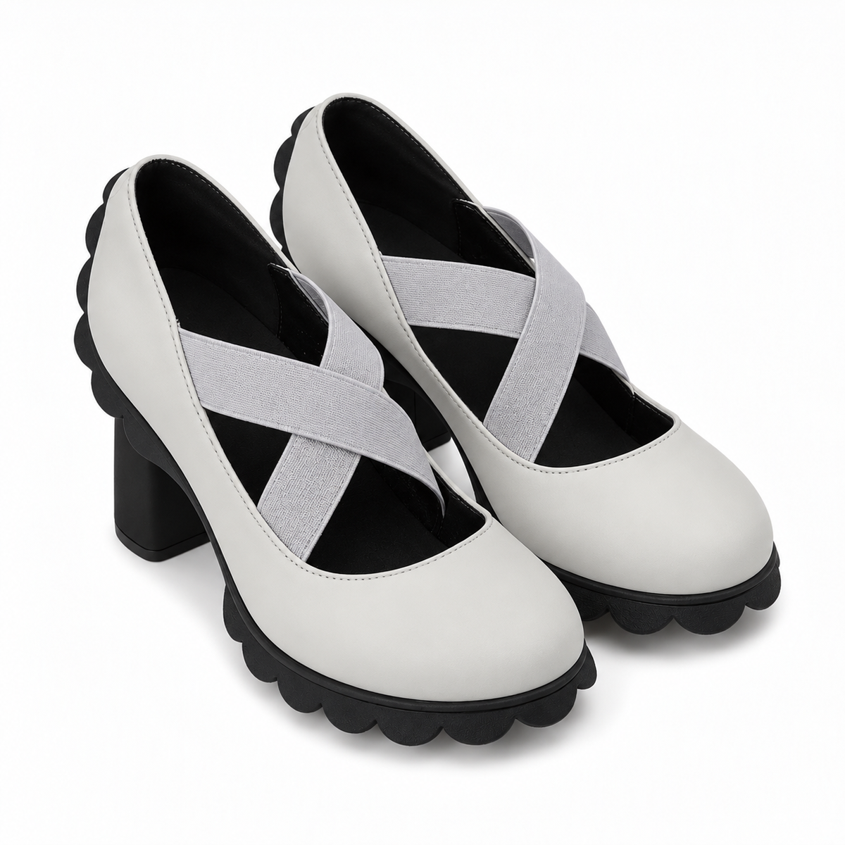 Lou™ | Chaussures pour femme à plateforme, bout rond, bride croisée et talon épais