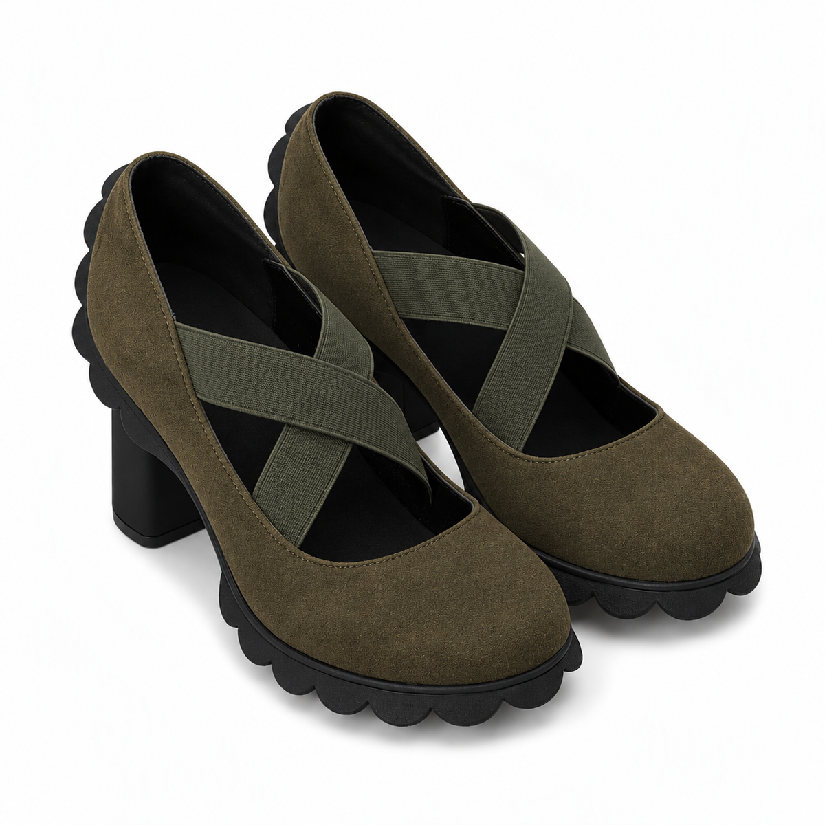 Lou™ | Chaussures pour femme à plateforme, bout rond, bride croisée et talon épais