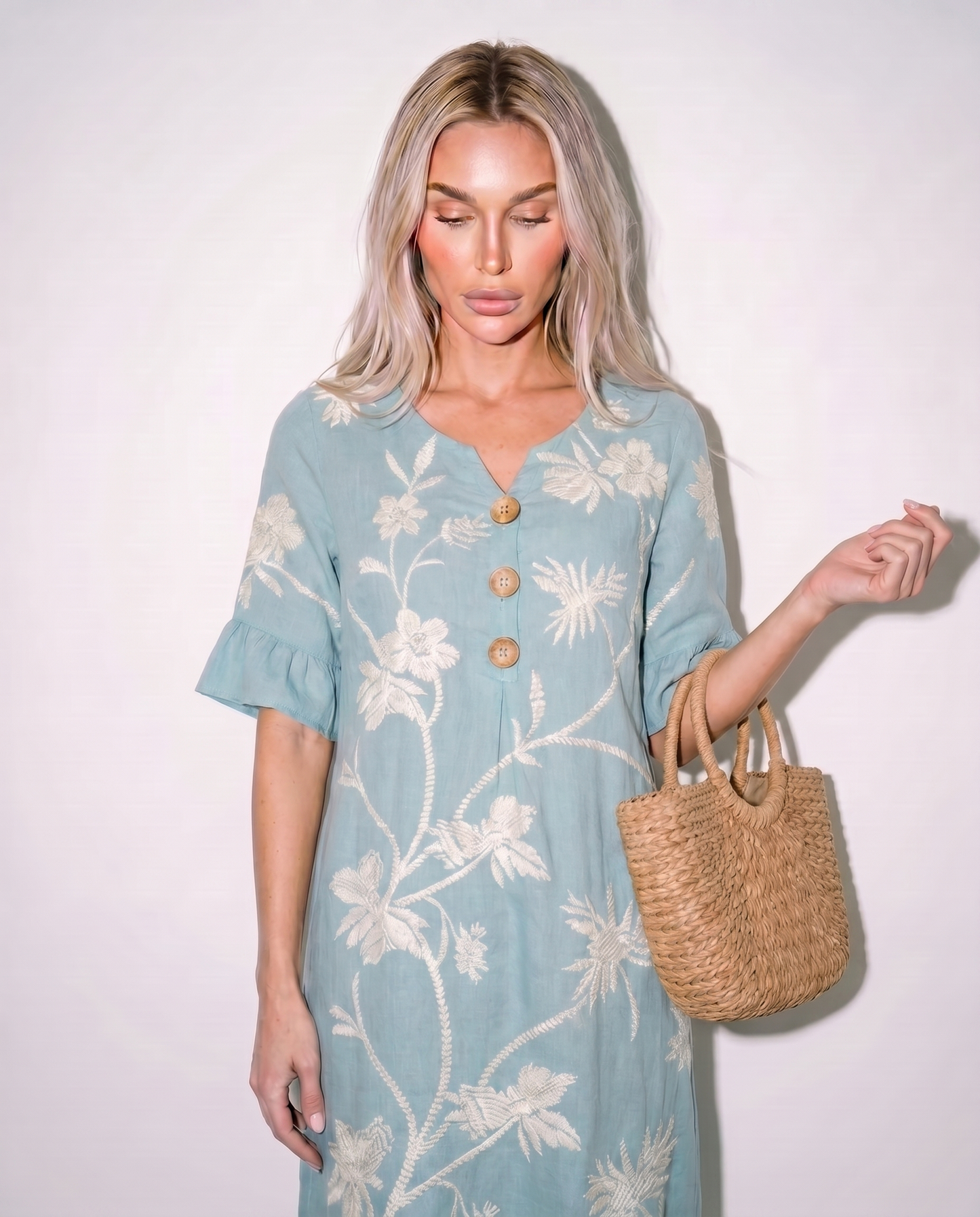VESTIDO INFORMAL DE MUJER CON ESTAMPADO FLORAL