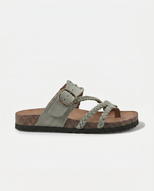 SANDALIAS DE CORCHO TEJIDO