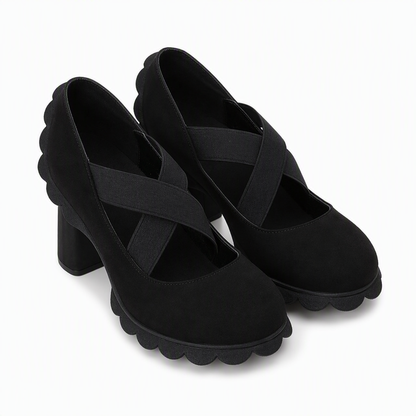 Lou™ | Chaussures pour femme à plateforme, bout rond, bride croisée et talon épais